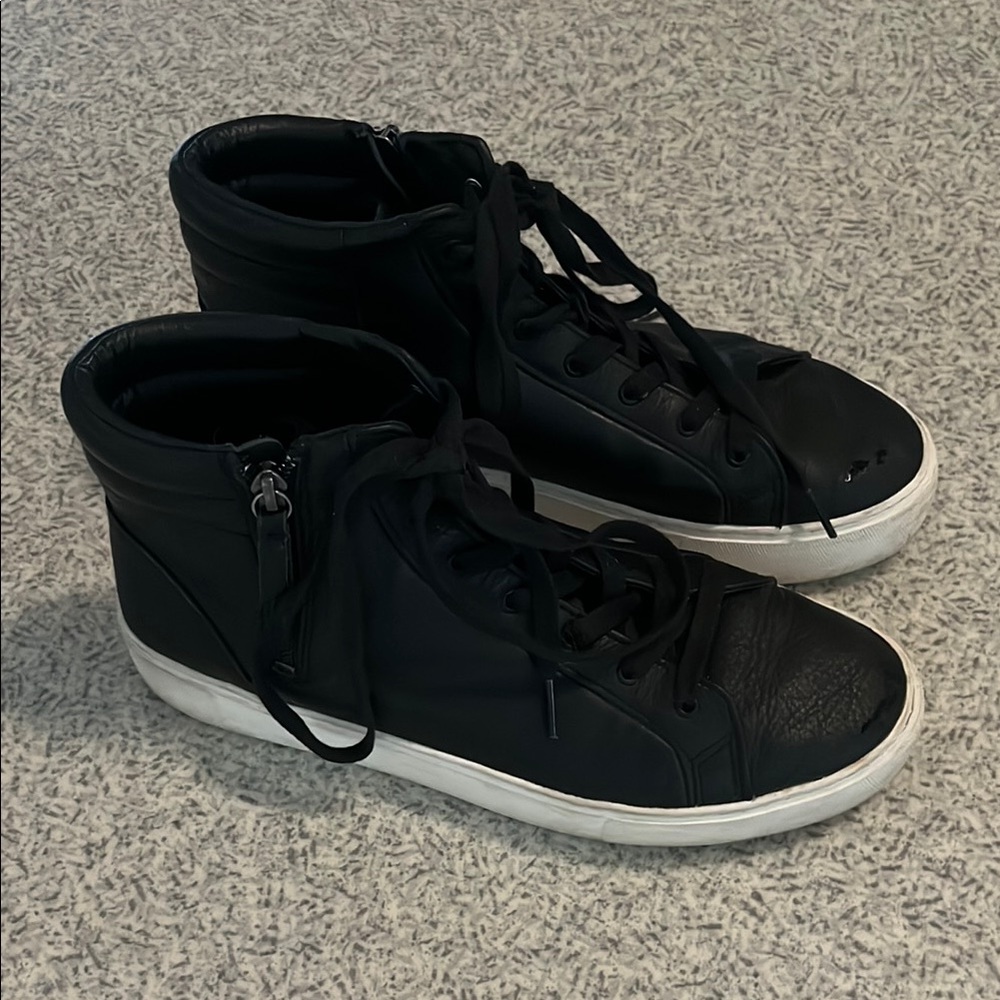 Black Ugg High-Top Sneakers with White Soles